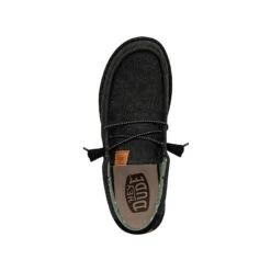 Wally Washed Canvas - Black/Black -Modern Shoe Hub FW23 M 40296 060 WALLY WASHED CANVAS BLACK BLACK LEFT TOP