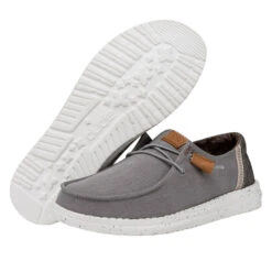 Wendy Washed Canvas - Grey -Modern Shoe Hub FW23 W 40297 030 WENDY WASHED CANVAS GREY LEFT PAIROUTSOLE