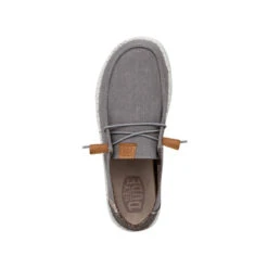 Wendy Washed Canvas - Grey -Modern Shoe Hub FW23 W 40297 030 WENDY WASHED CANVAS GREY LEFT TOP