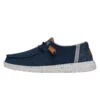 Wendy Washed Canvas - Navy -Modern Shoe Hub FW23 W 40297 410 WENDY WASHED CANVAS NAVY LEFT PROFILE