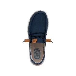 Wendy Washed Canvas - Navy -Modern Shoe Hub FW23 W 40297 410 WENDY WASHED CANVAS NAVY LEFT TOP