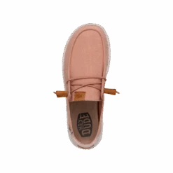 Wendy Washed Canvas - Rose Dust -Modern Shoe Hub FW23 W 40297 6WK WENDY WASHED CANVAS ROSE CLOUD LEFT TOP